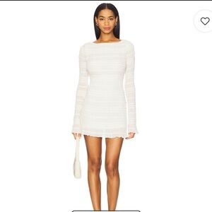 NWT Tularosa Madeleine Cream Long Sleeve Mini Dress Size S